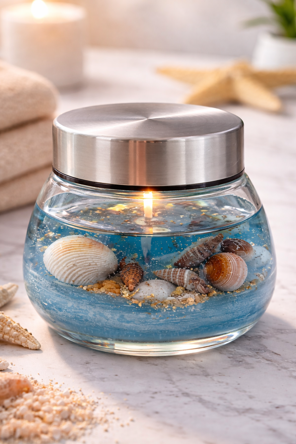 🕯️ Ocean Bliss Glass Jar Candle