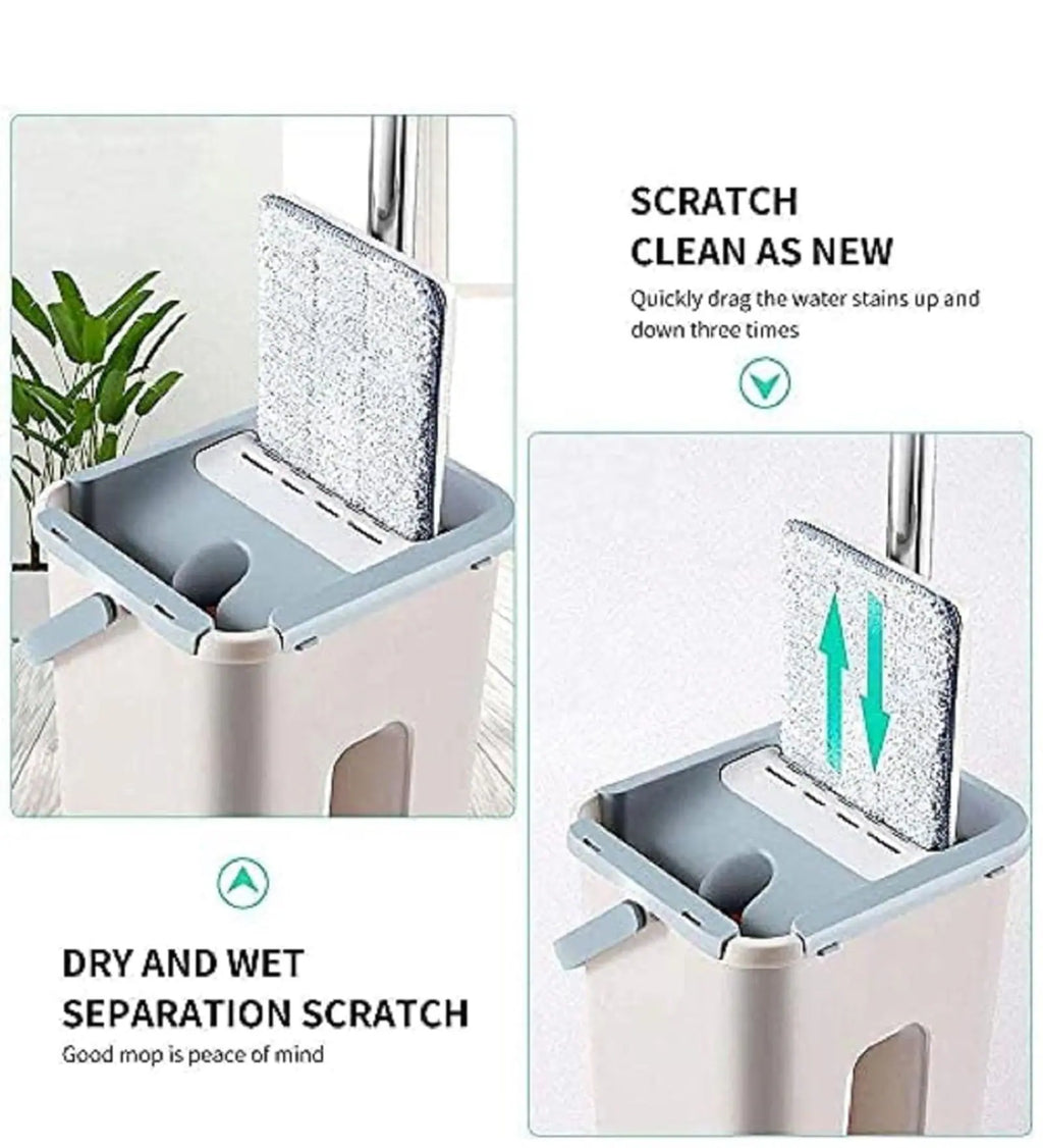 Premium 360° Flexible Floor Mop with Bucket – Smart Cleaning Made Effortless