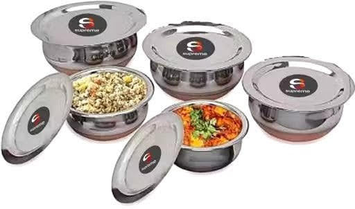 Stainless Steel Copper Bottom Handi Set with Lid – 5 Pieces