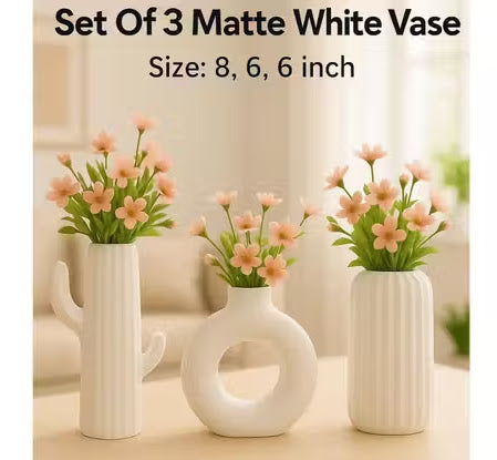 Premium Ceramic Vase Set – Pack of 3
