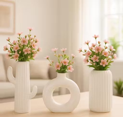 Premium Ceramic Vase Set – Pack of 3