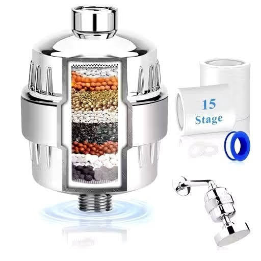 AQUA AUREUM Luxe 15-Stage Hard Water Softener for Shower & Tap
